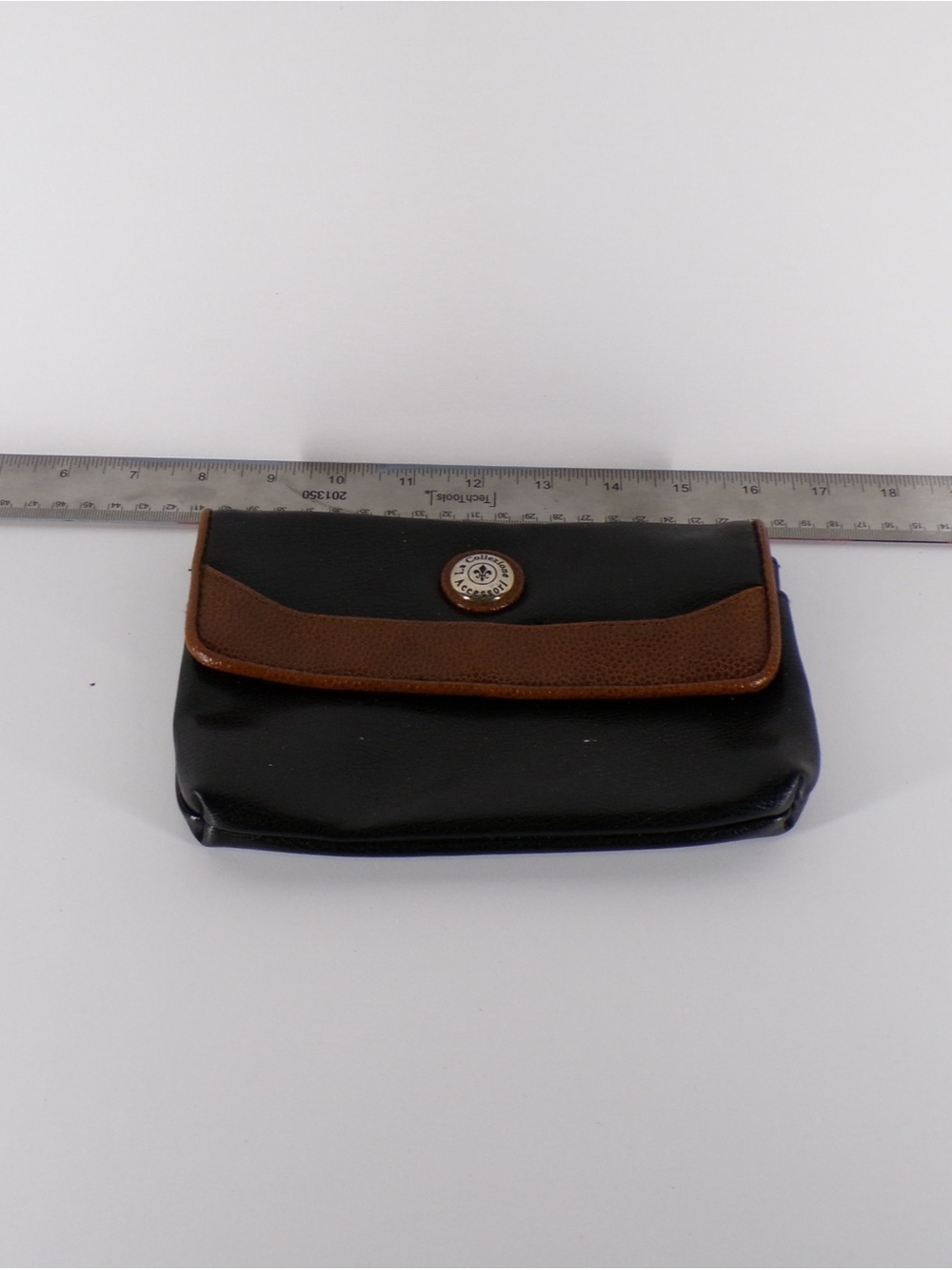 Women’s Black and Brown Leather Wallet Clutch